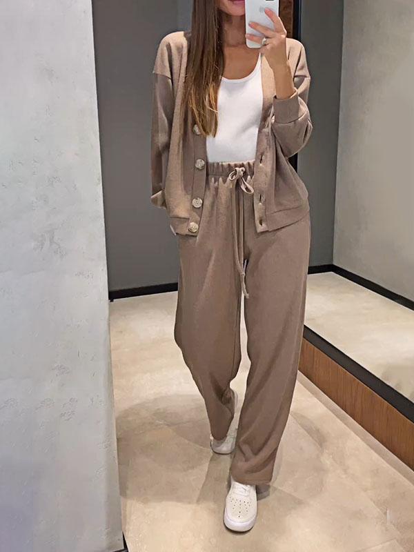 BELLA | WOMEN’S BUTTON-DOWN CARDIGAN & SWEATPANTS SET