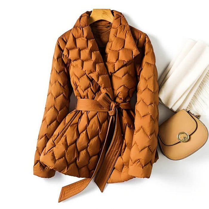 IVORY | STYLISH QUILTED DOWN COAT