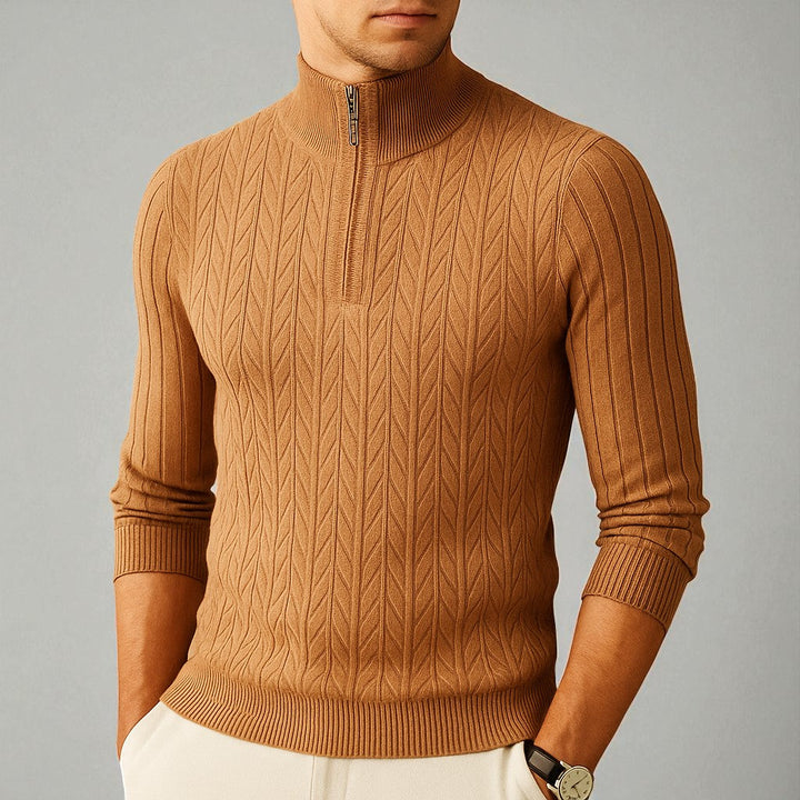 VALENTINO | MEN’S RIBBED MOCK-NECK SWEATER