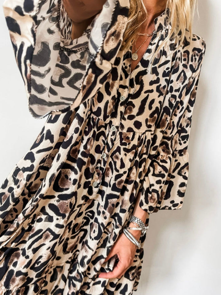 MISSY | LEOPARD TIERED TUNIC DRESS